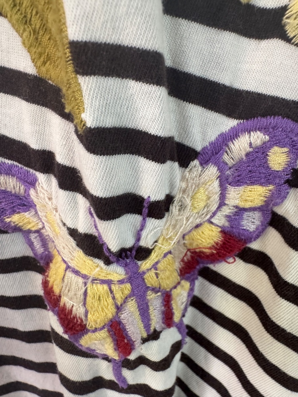 Johnny Was Embroidered Striped T shirt Dress - Picture 10 of 16
